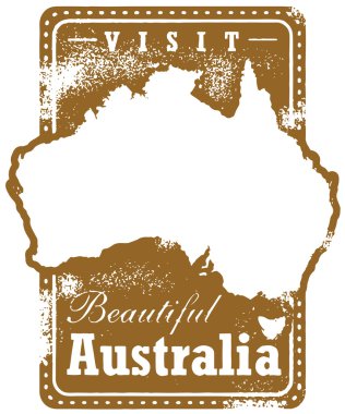 Vintage Avustralya turizm damgası