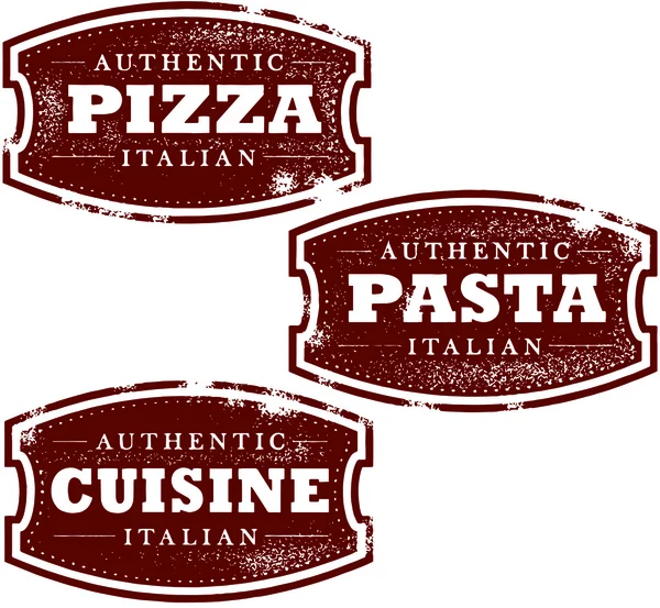 Authentiques timbres alimentaires italiens — Image vectorielle