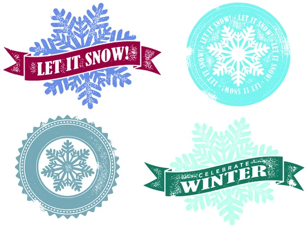 Laissez-le neiger Graphiques d'hiver — Image vectorielle