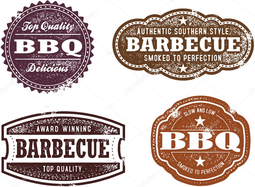 Vintage Style Barbecue Stamps