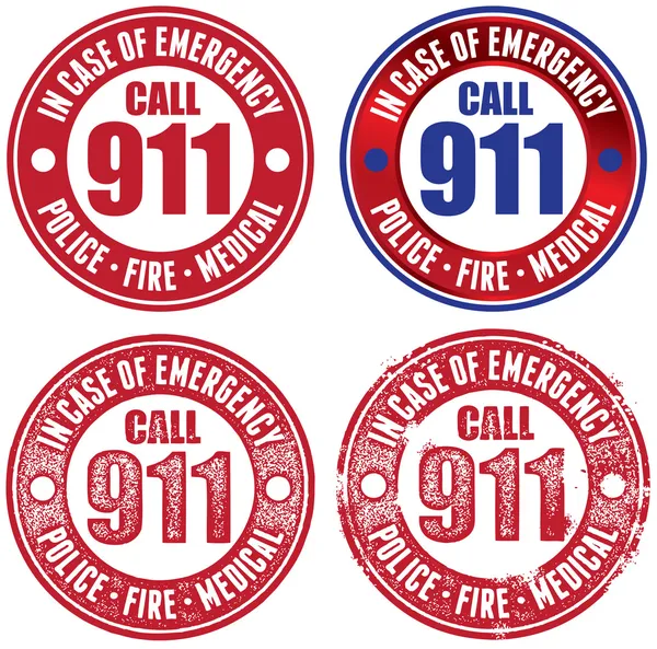 Καλέσετε το 911 έκτακτης ανάγκης σφραγίδα — Διανυσματικό Αρχείο