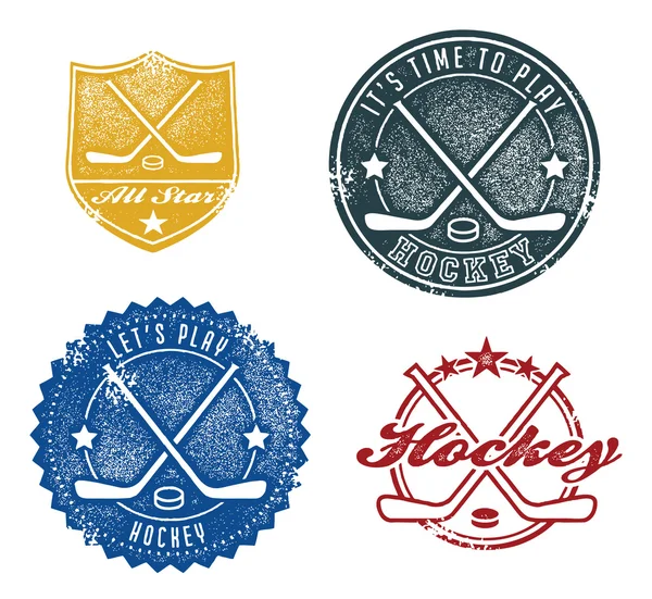 Sellos de hockey estilo vintage — Archivo Imágenes Vectoriales