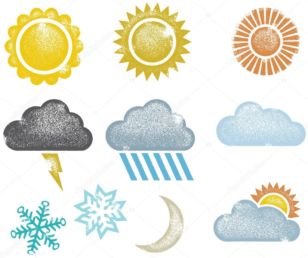 Distressed Weather Icons