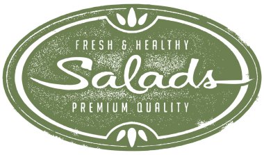 Vintage taze salata yemek listesi grafik