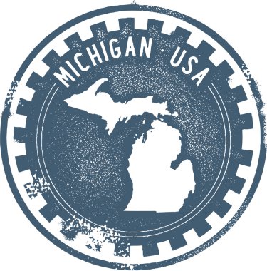 Vintage michigan ABD devlet damgası