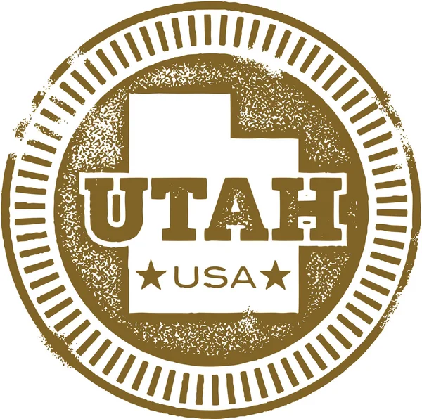 Style Vintage Utah Timbre USA — Image vectorielle