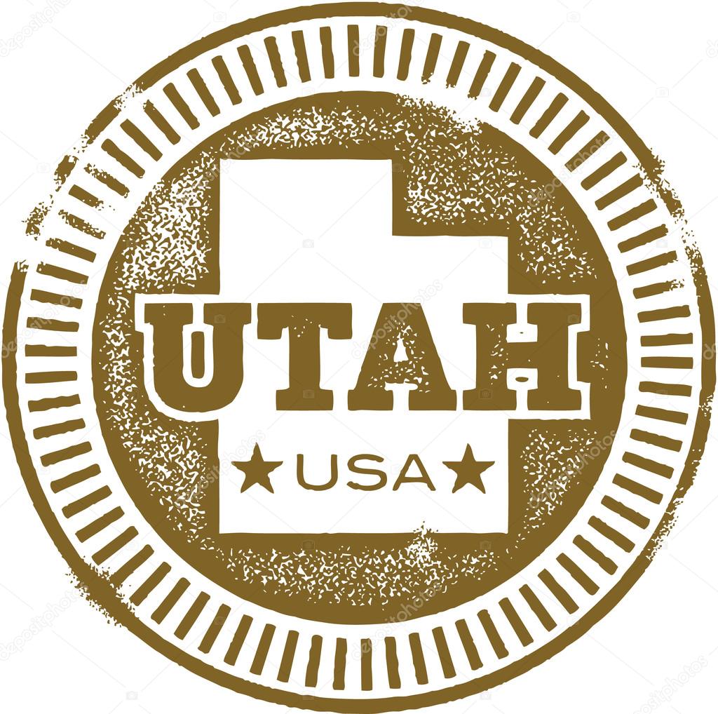 Vintage Style Utah USA Stamp