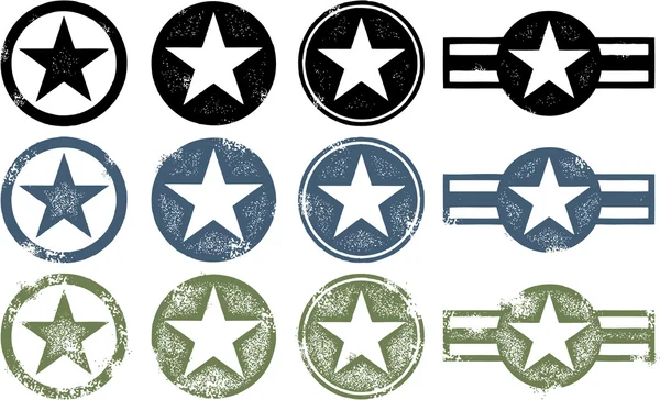 Grunge estrelas militares Ilustrações De Stock Royalty-Free