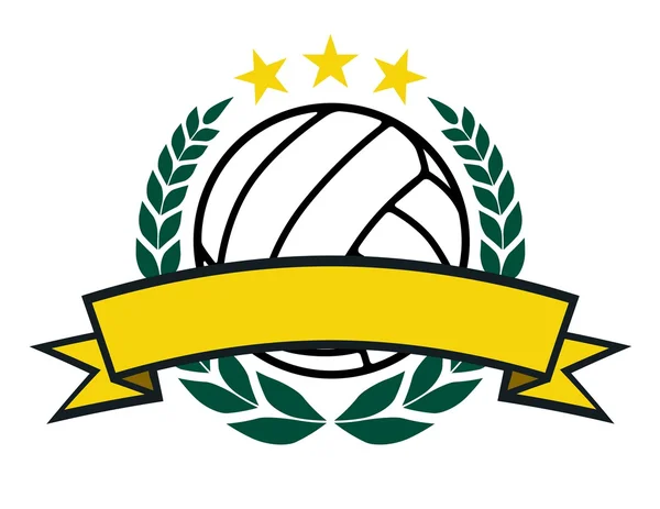 Coroa de vôlei e bandeira — Vetor de Stock