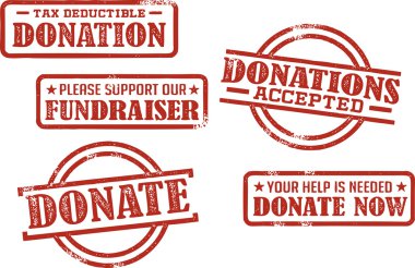 Donation and Fundraiser Stamps clipart