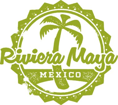 Riviera Maya Mexico Vacation Stamp clipart
