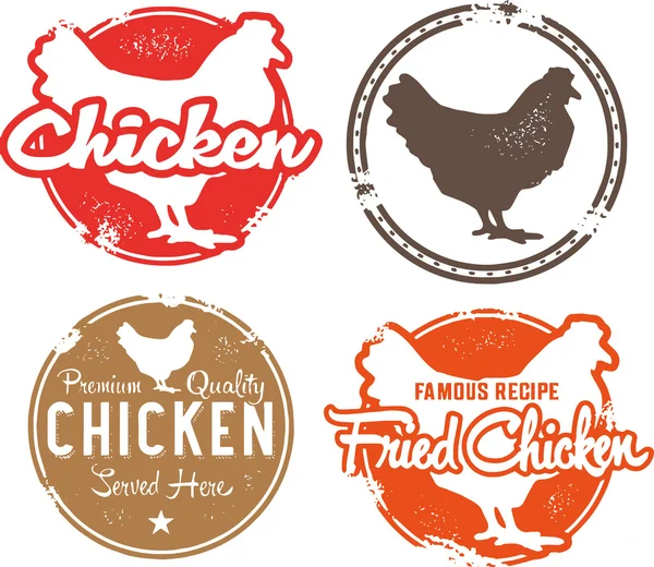 Sellos de menú de pollo — Archivo Imágenes Vectoriales