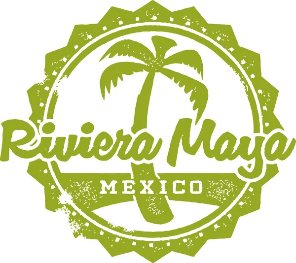 Riviera maya Meksika tatil damgası — Stok Vektör