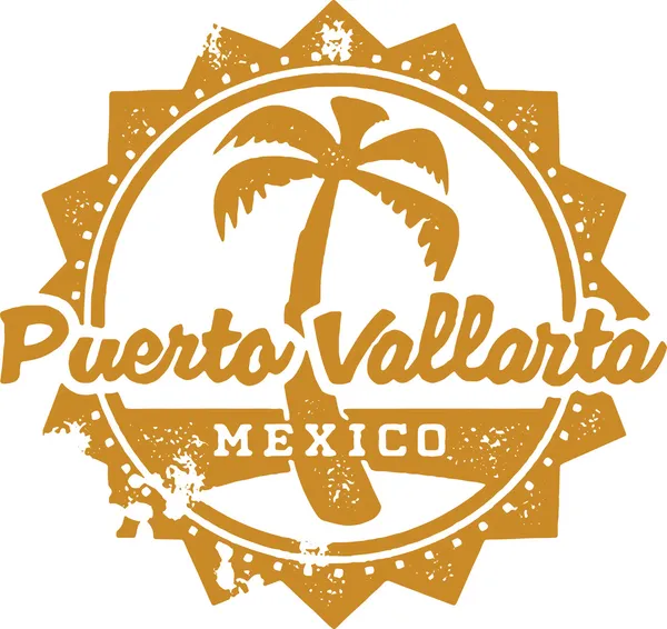 Puerto Vallarta México Sello de vacaciones — Vector de stock