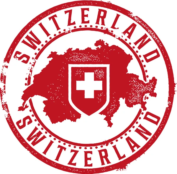 Suiza sello de goma — Vector de stock