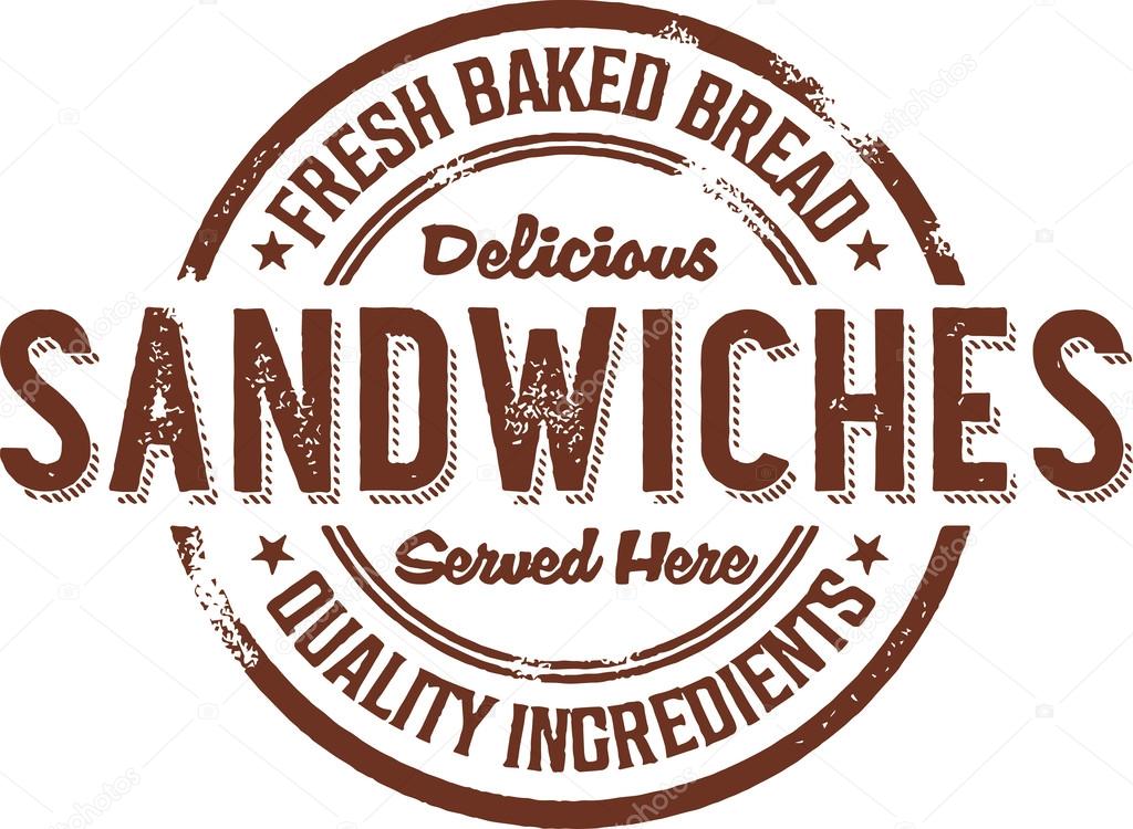 Deli Sandwiches Rubber Stamp