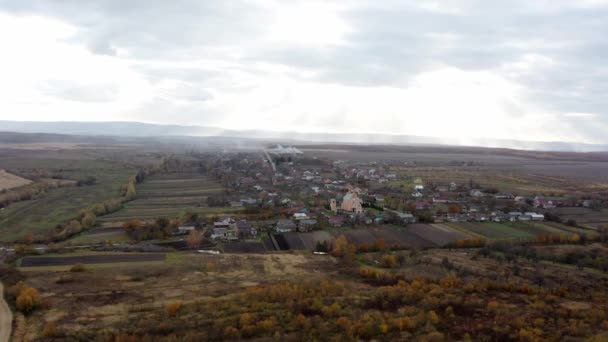 Kırsal Kesimin Havadan Manzarası Varoşlardan Köy Manzarası — Stok video