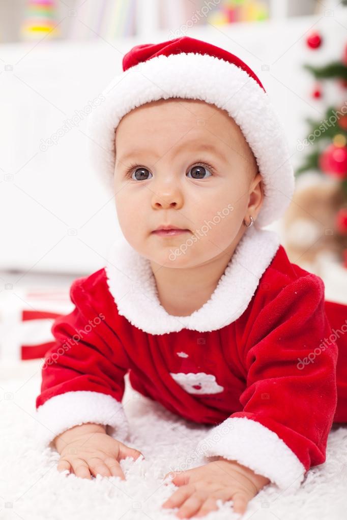Baby girl in christmas outfit Stock Photo by ©ilona75 15038817