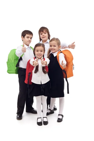 Niños felices de la escuela primaria - aislados — Foto de Stock