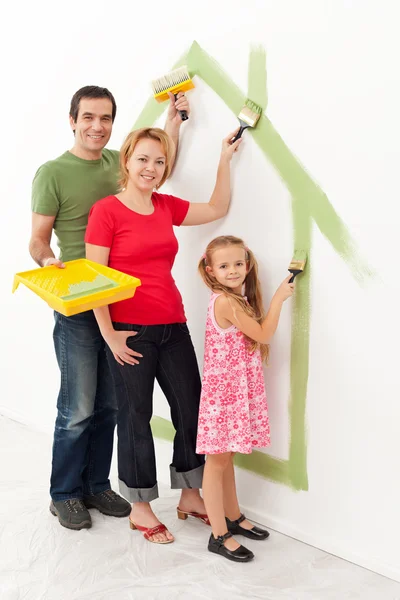 Famiglia nella loro nuova casa — Foto Stock