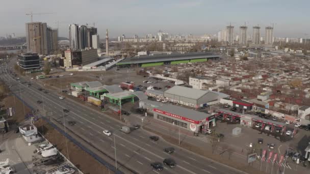 Ukraine Kyiv May 2021 Big City Life Yachts Parking Road — Αρχείο Βίντεο