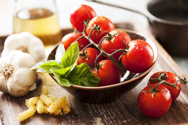 Ingredienti freschi per pasta italiana Foto Stock