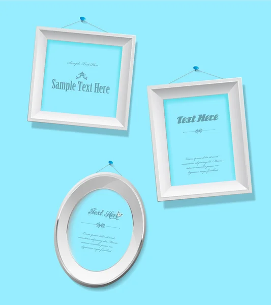 Set of empty picture frames for your own photographs. — Stock Vector