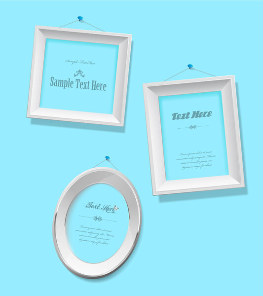 Set of empty picture frames for your own photographs.