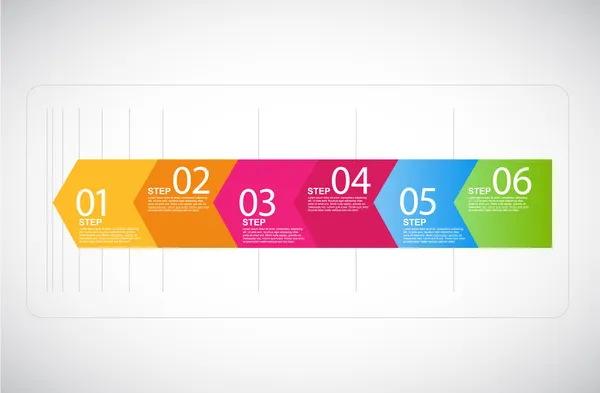 Six steps arrows for presentations.