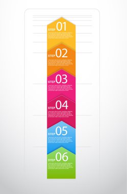 Six steps arrows for presentations.