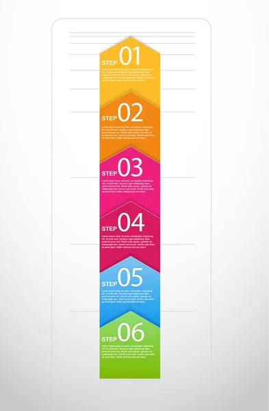 Six steps arrows for presentations. — Stockvector