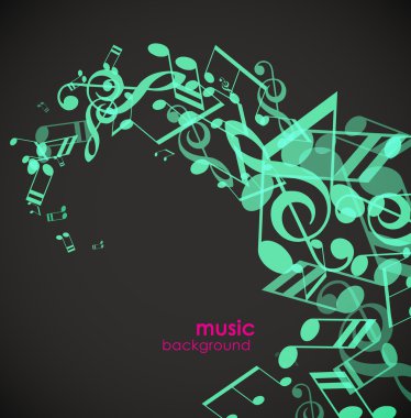 Yeşil tunes ile arka plan.