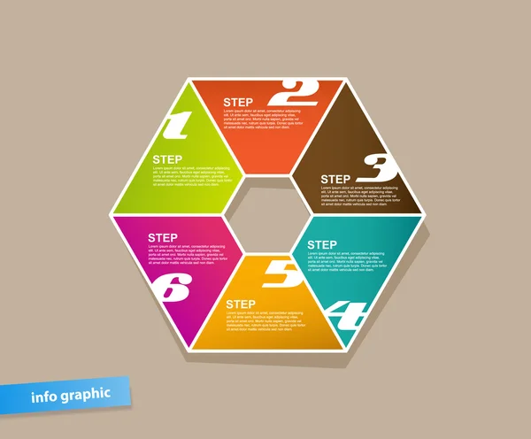 6 carte con numeri e posto per il testo . — Vettoriale Stock