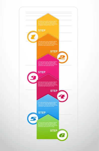 Six steps arrows for presentations. — Stockvector