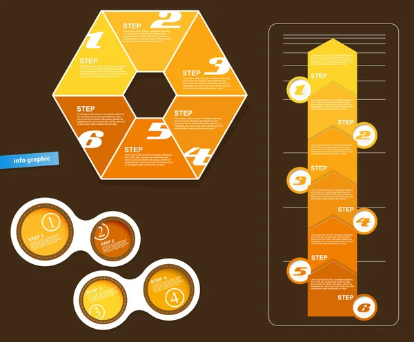 Conjunto de objetos infográficos con números . — Archivo Imágenes Vectoriales