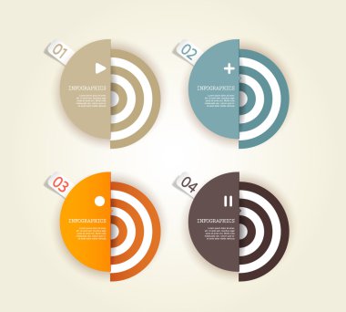 dört renkli kağıt daire ile senin kendi metin için yer.