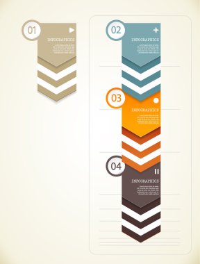 dört renkli kağıda üçgenler ile senin kendi metin için yer.