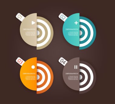 dört renkli kağıt daire ile senin kendi metin için yer.