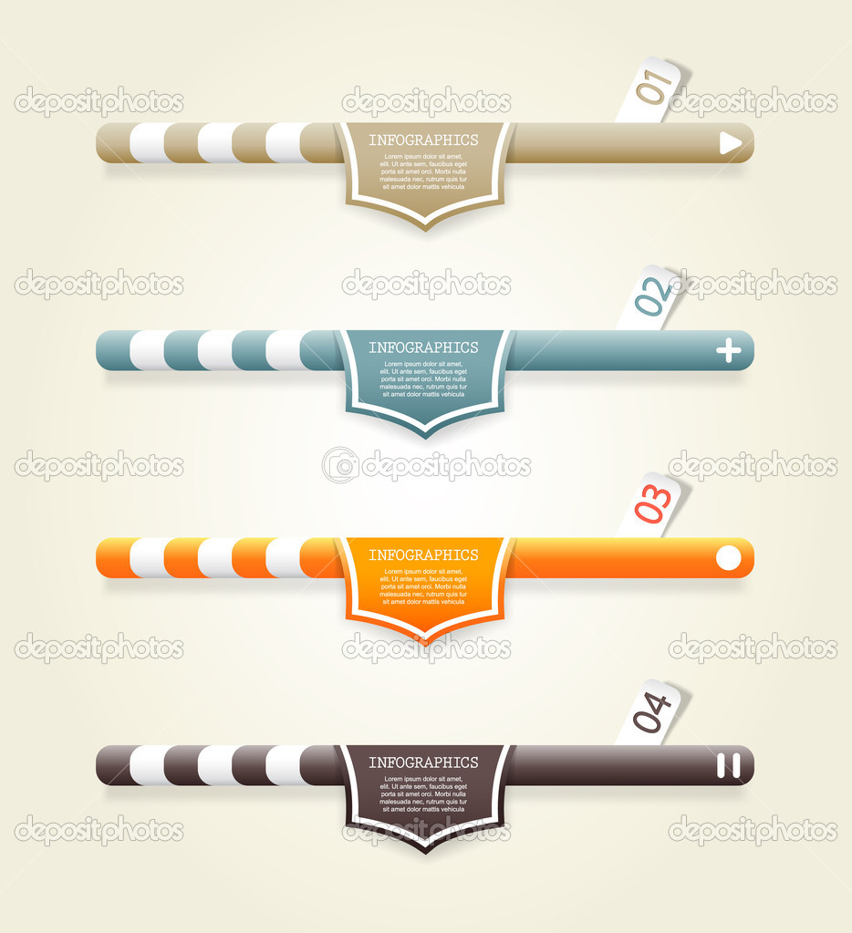 Four colored web banners with place for your own text.