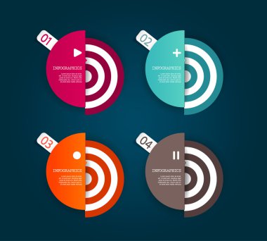 dört renkli kağıt daire ile senin kendi metin için yer.