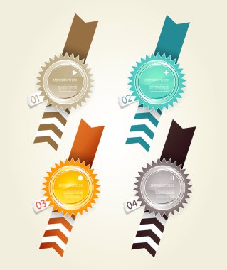 dört renkli kağıt daire ile senin kendi metin için yer.