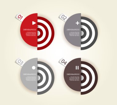 dört renkli kağıt daire ile senin kendi metin için yer.