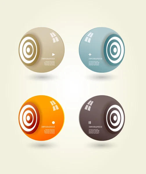 Four colored speakers with place for your own text. — Stock Vector