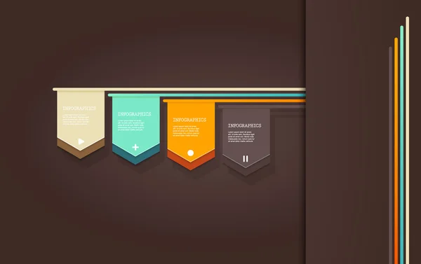 Quatre flèches en papier coloré avec place pour votre propre texte . — Image vectorielle