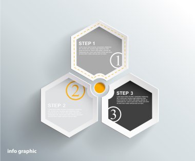 3 cards with numbers and place for your text.