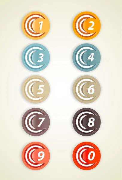 Set of colorful circles with numbers. — Stock Vector