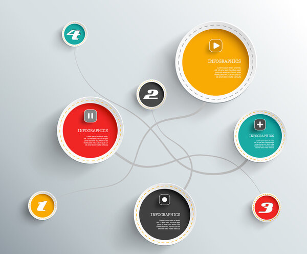 Инфо графические круги с местом для текста
.