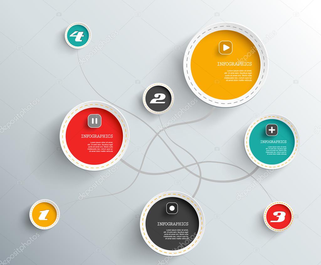 Info graphic circles with place for your text.