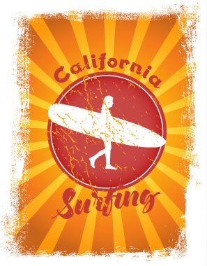 sörf ile güneş ışığı illüstrasyon arka plan tarz..