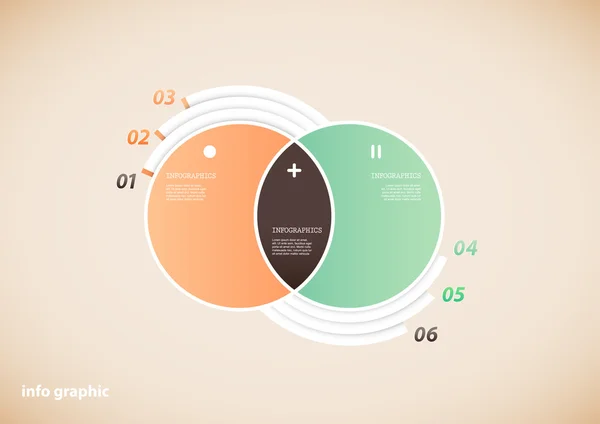 Två cirklar infographic illustrationen med plats för din text. — Stock vektor